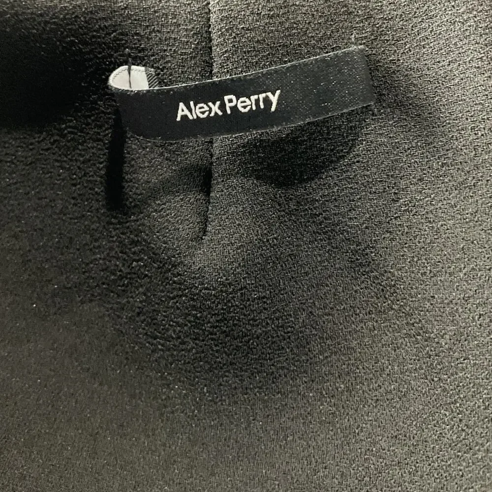 Alex Perry Structured Black Parks Sweetheart Cup Wrap Mini Dress Size US 4 / UK - Picture 4 of 4